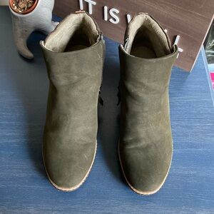 Olive Green Wedge Boots